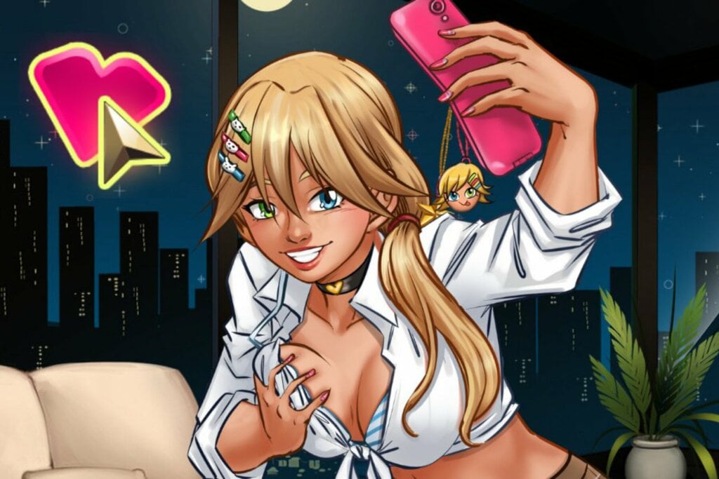 sexy girl taking a selfie in Hentai Clicker